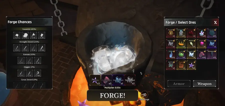 Ore Requirements for the Gauntlet Category